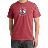 Peace Sign T-shirt Give Peace A Chance Pigment Dyed Tee Dashing Red