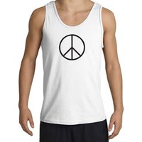Peace Sign Tank Top Basic Peace Black Print Tanktop White