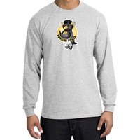 Penguin Power Shirt Athletic Gym Workout Long Sleeve Shirt Ash
