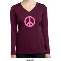 Pink Peace Ladies Dry Wicking Long Sleeve Shirt