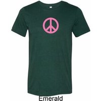 Pink Peace Mens Tri Blend Crewneck Shirt