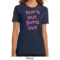 Pink Suns Out Guns Out Ladies Organic Shirt