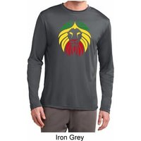 Rasta Lion Head Mens Moisture Wicking Long Sleeve Shirt