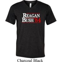 Reagan Bush 1984 Mens Tri Blend V-neck Shirt