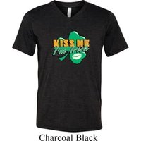 St Patrick's Day Kiss Me I'm Irish Mens Tri Blend V-neck Shirt