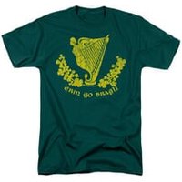 St. Patrick's Day Shirt Erin Go Bragh Adult Hunter Green Tee T-Shirt