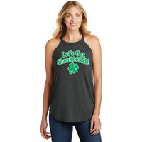 St Patricks Day Lets Get Shamrocked Ladies Tri Rocker Tank Top