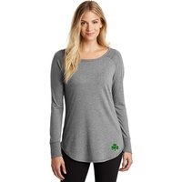 St Patricks Day Shamrock Sequins Bottom Print Ladies Tri Long Sleeve