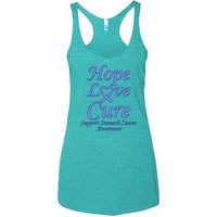 Stomach Cancer Hope Love Cure Ladies Tri Blend Racerback