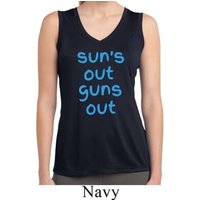 Suns Out Guns Out Ladies Sleeveless Moisture Wicking Shirt