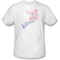 Superman Kids T-shirt Dc Comics Sketch White Superhero Tee Youth