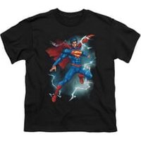Superman Shirt Kids Lightning Black T-Shirt