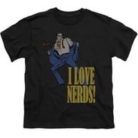 Superman Shirt Kids Love Nerds Black T-Shirt