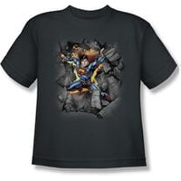 Superman Shirt Kids Make A Hole Charcoal T-Shirt