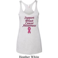 Support Breast Cancer Awareness Ladies Tri Blend Racerback