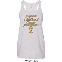 Support Childhood Cancer Awareness Ladies Flowy Racerback