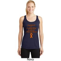 Support Leukemia Cancer Awareness Ladies Dry Wicking Racerback