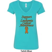 Support Leukemia Cancer Awareness Ladies V-neck