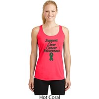 Support Liver Cancer Awareness Ladies Dry Wicking Racerback