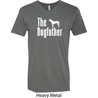 The Dog Father White Print Mens V-Neck Shirt
