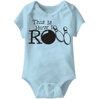 This Is How I Roll Bowling Funny Baby Romper Blue Infant Babies Creeper