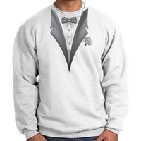 Tuxedo Sweatshirt With White Flower - White