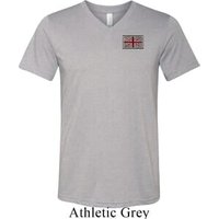 Union Jack Patch Pocket Print Mens Tri Blend V-neck Shirt