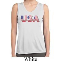 USA 3D Ladies Sleeveless Moisture Wicking Shirt