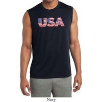 USA 3D Mens Sleeveless Moisture Wicking Shirt