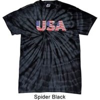 USA 3D Spider Tie Dye Shirt