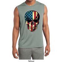 USA Skull Mens Sleeveless Moisture Wicking Shirt