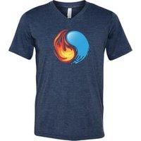 Yin Yang Fire and Water Tri Blend V Neck Yoga Shirt