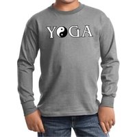 Yin Yang Yoga Text Kids Long Sleeve