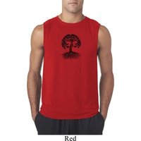 Yoga Black Celtic Tree Mens Sleeveless Shirt