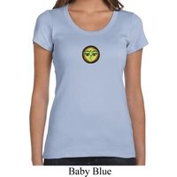 Yoga Buddha Eyes Patch Ladies Scoop Neck Shirt