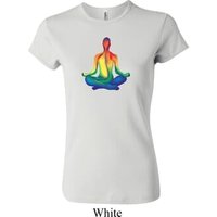 Yoga Chakra Lotus Pose Ladies Crewneck Shirt