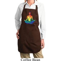 Yoga Chakra Lotus Pose Ladies Full Length Apron with Pockets