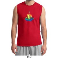 Yoga Chakra Lotus Pose Mens Muscle Shirt