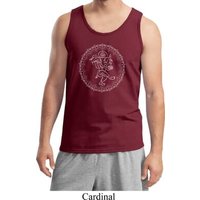 Yoga Circle Ganesha White Print Tank Top