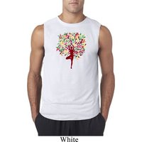 Yoga Foliage Tree Pose Mens Sleeveless Shirt