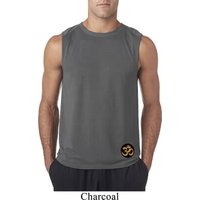 Yoga Gold AUM Patch Bottom Print Mens Sleeveless Shirt