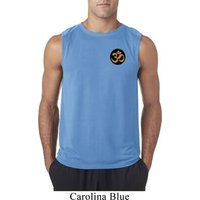 Yoga Gold AUM Patch Pocket Print Mens Sleeveless Shirt