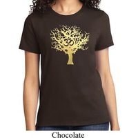 Yoga Gold Foil Tree of Life Ladies Shirt
