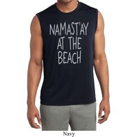 Yoga Namastay at the Beach Mens Sleeveless Moisture Wicking Shirt