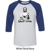 Yoga Shirt At Peace Buddha Raglan Shirt