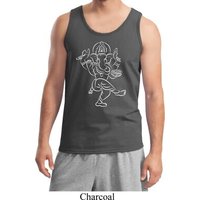 Yoga Tank Top Sketch Ganesha White Print Tanktop
