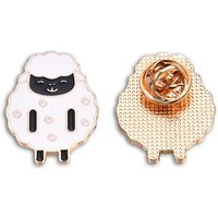 Sheep Shape Enamel Pin, Light Gold Plated Alloy Cartoon Badge for Backpack Clothes, Nickel Free & Lead Free, Creamy White, 21.5x29mm