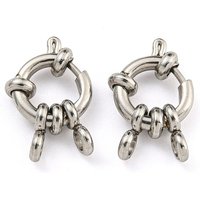 Non-Tarnish 304 Stainless Steel Spring Ring Clasps, Ring, Stainless Steel Color, 10x4mm, Hole: 2.5mm