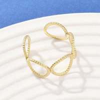304 Stainless Steel Cuff Rings, Ion Plating(IP), Real 18K Gold Plated, 11mm