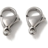 Tarnish Resistant 304 Stainless Steel Lobster Claw Clasps, Parrot Trigger Clasps, Manual Polishing, 11x7x3.5mm, Hole: 1mm